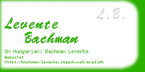 levente bachman business card